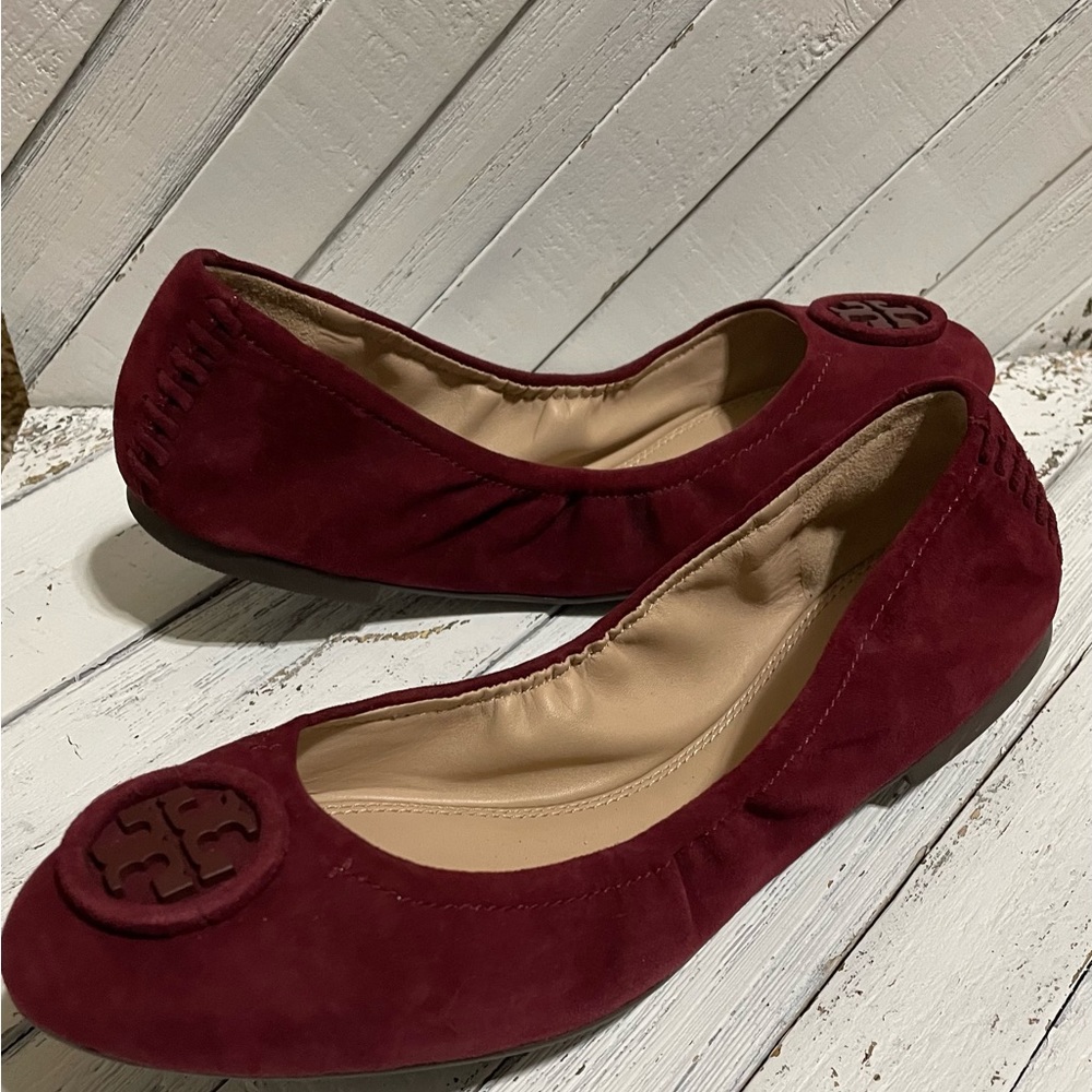 Women’s Tory Burch Allie Ballet Flats burgundy size 8 - Picture 2 of 6
